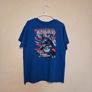 Star Wars Mandalorian Large Men's Blue Graphic Shirt